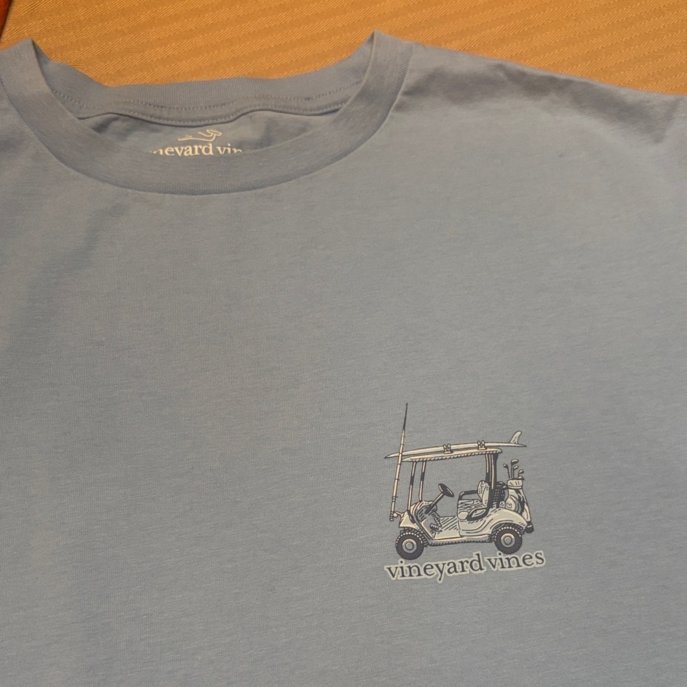 Vineyard Vines Light Blue Short-Sleeve Tee with Golf Cart Graphic